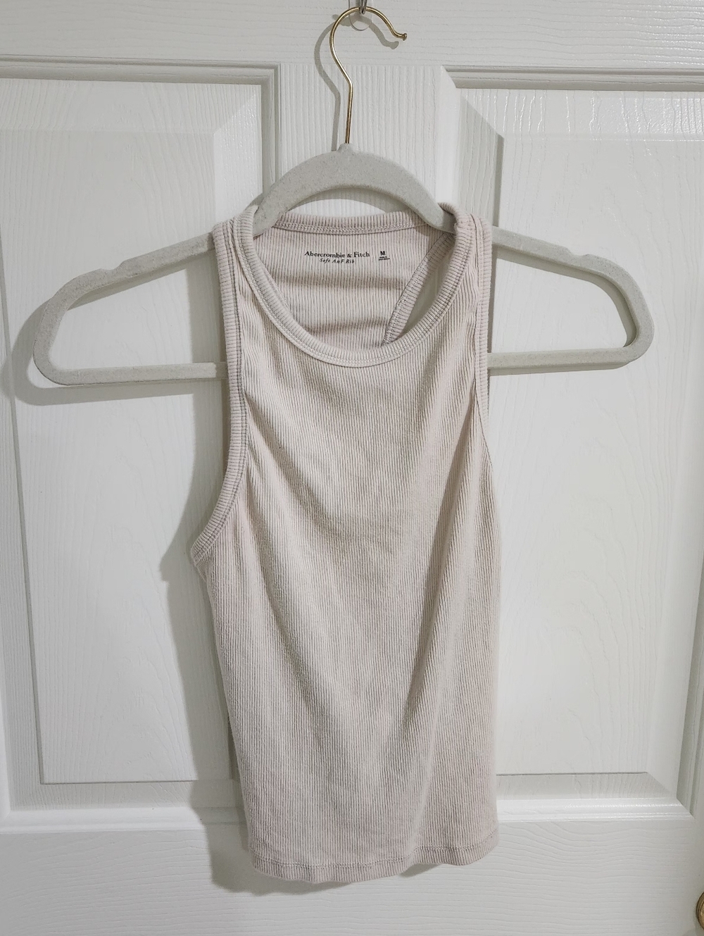 Abercrombie & Fitch Ribbed Tank Top - Light Beige